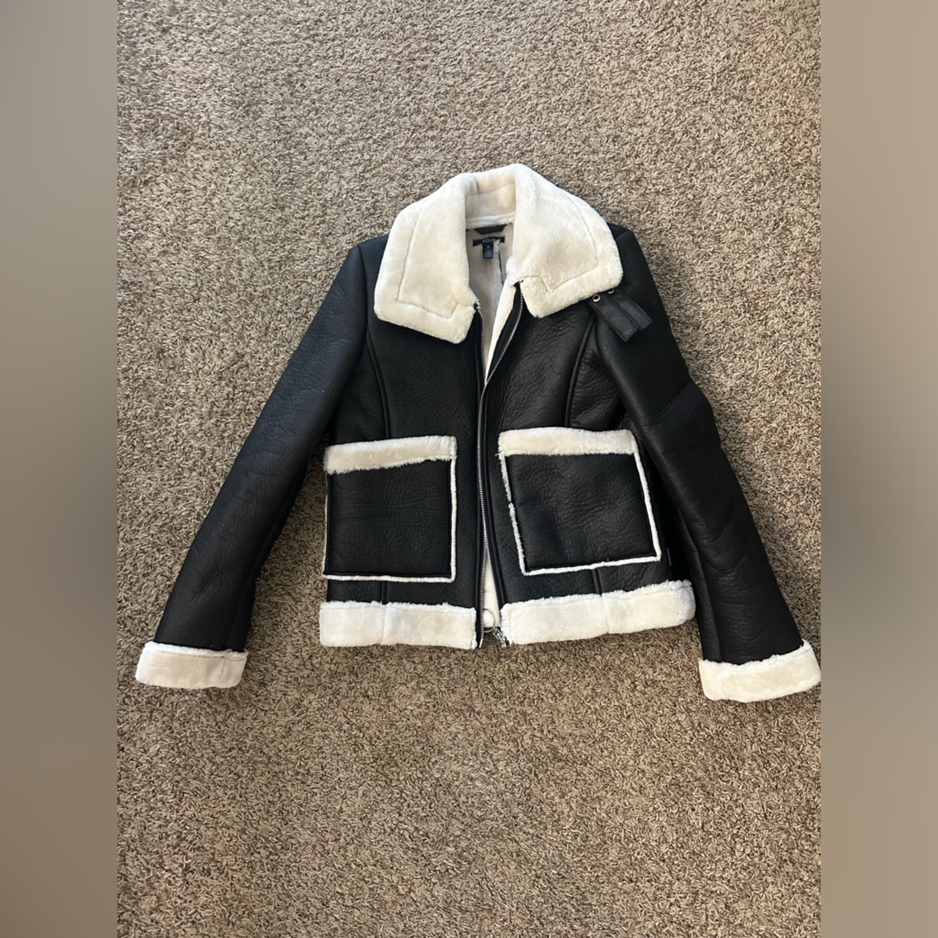 Aqua Leather Jacket, Size Xs